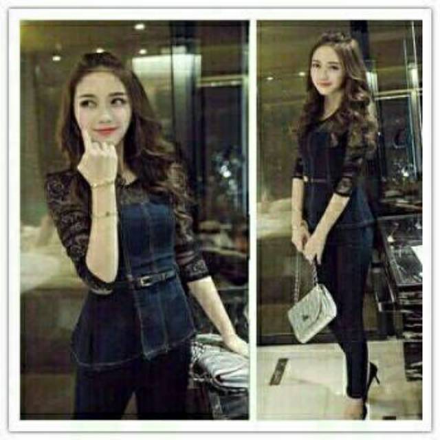 setelan jeans wanita kekinian