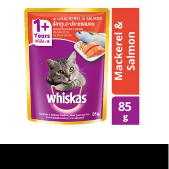 Jual Whiskas Mackerel Salmon 80gr / Whiskas salmon 80gr Shopee Indonesia