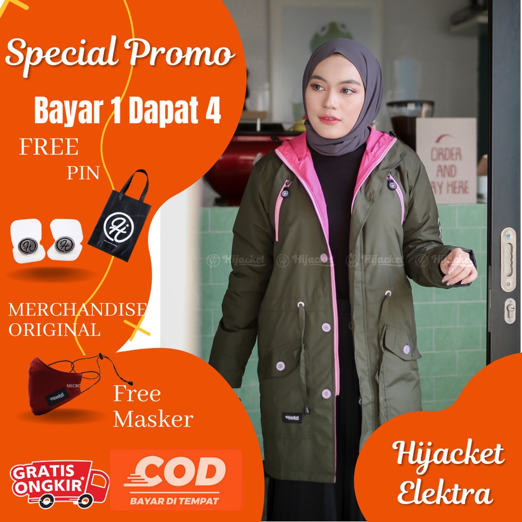 Jaket Outdoor Waterproof Wanita Muslimah Jaket Umroh Jaket Travelling