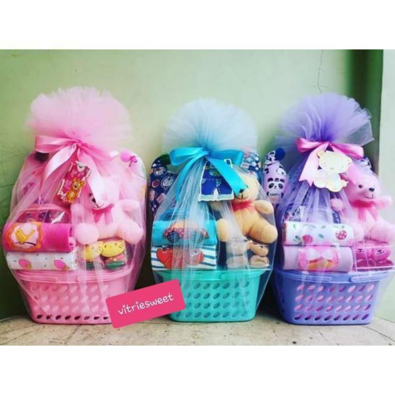 Paket Baby Gift / Parcel Bayi / Kado Bayi Baby Hampers Kemasan Tile Harga Murah Best Seller / Parcel Cantik-Paket 150rb