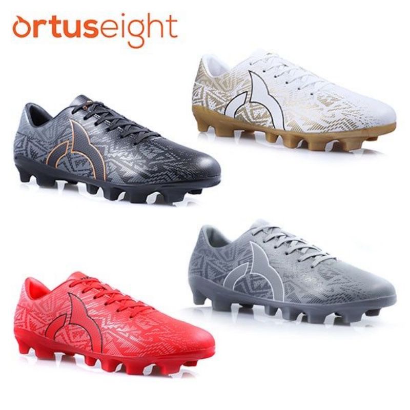 Sepatu Ortuseight Ortus Eight Volt Sepak Bola  - HITAM GREY MERAH PUTIH (FREE KAOS KAKI)