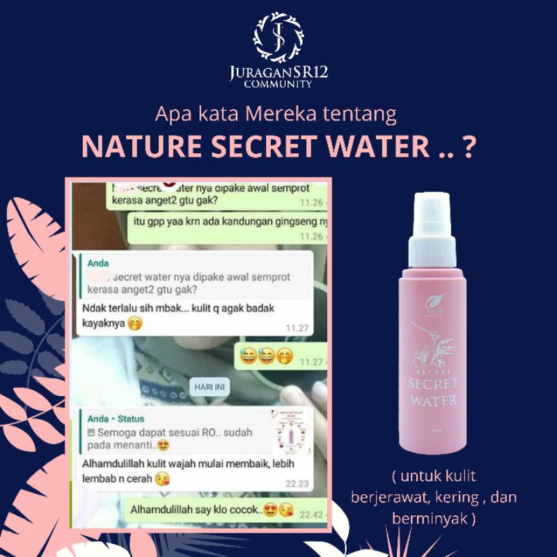 NATURE SECRET WATER SR12 FACIAL SPRAY PENYEGAR WAJAH MAKEUP TAJAN LAMA KULIT KERING BERJERAWAT BPOM