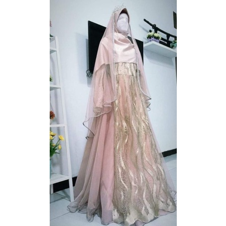 set baju pengantin syari kekinian