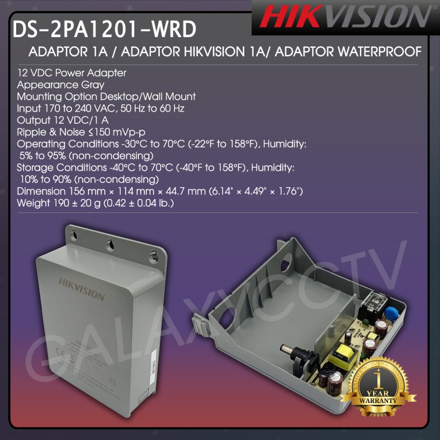 ADAPTOR 1A / ADAPTOR HIKVISION 1A/ ADAPTOR WATERPROOF
