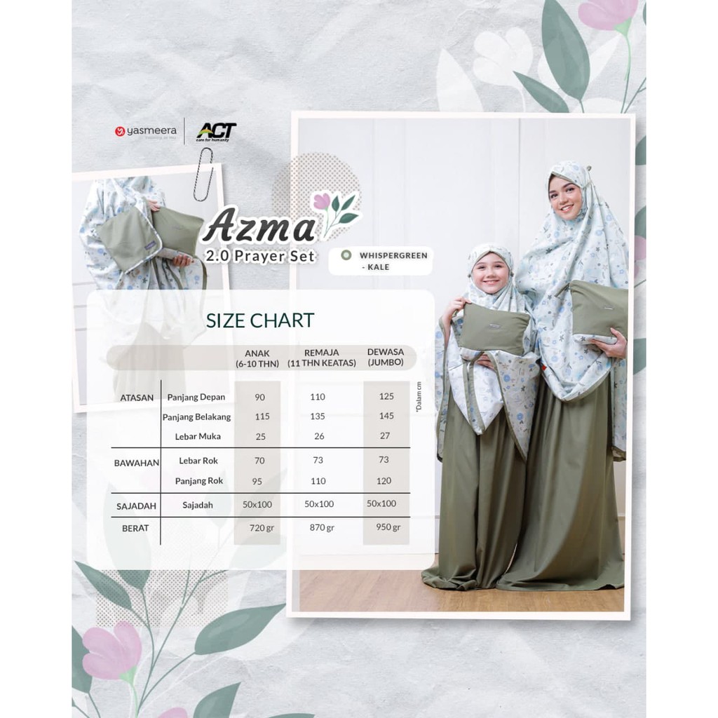 MUKENA REMAJA YASMEERA ORIGINAL AZMA KALE MUKENA REMAJA PROMO MUKENA YASMEERA 2021 SALE