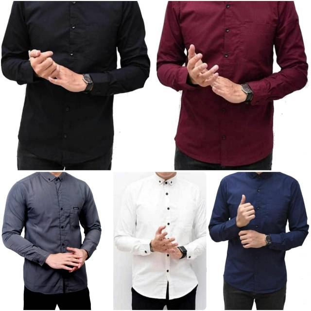 Ⓝxvf-648 Kemeja Pria Polos Fashion Maikel Katun Strit LD100 PJ70 Allsize M L XL KEMEJA CASUAL PRIA