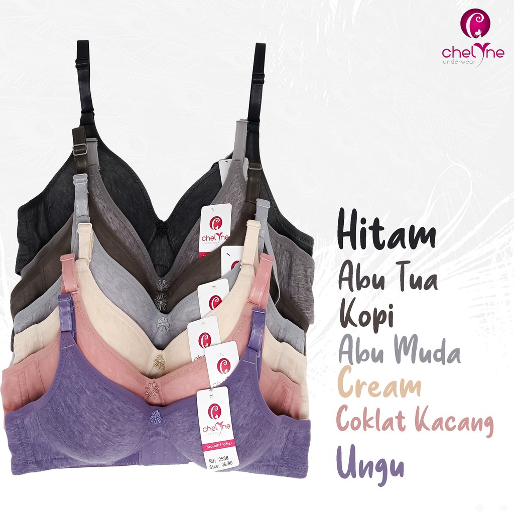 BH Chelyne Harian Tanpa Kawat V2538 Full Cup Daily Bra