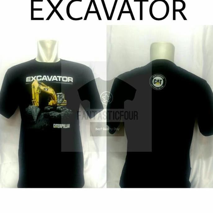 Kaos Caterpillar Excavator Hitam - Hitam, XL