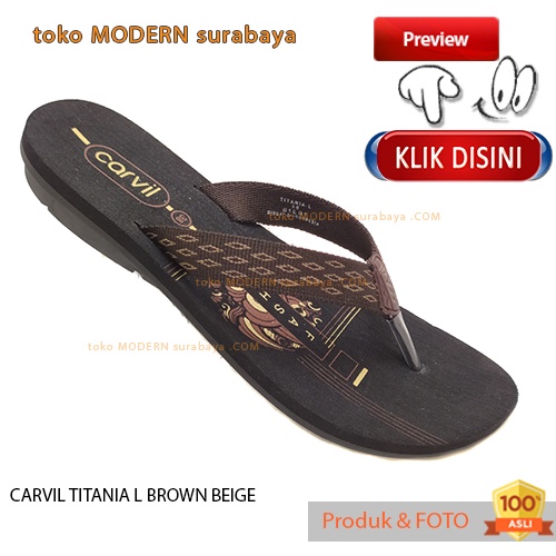 Sandal wanita casual jepit spons printing CARVIL TITANIA