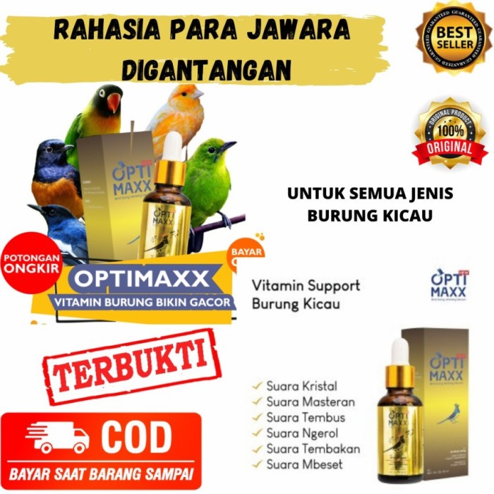 Vitamin Burung - Optimaxx Serum Vitamin Burung Khusus Untuk Suara Burung Lomba