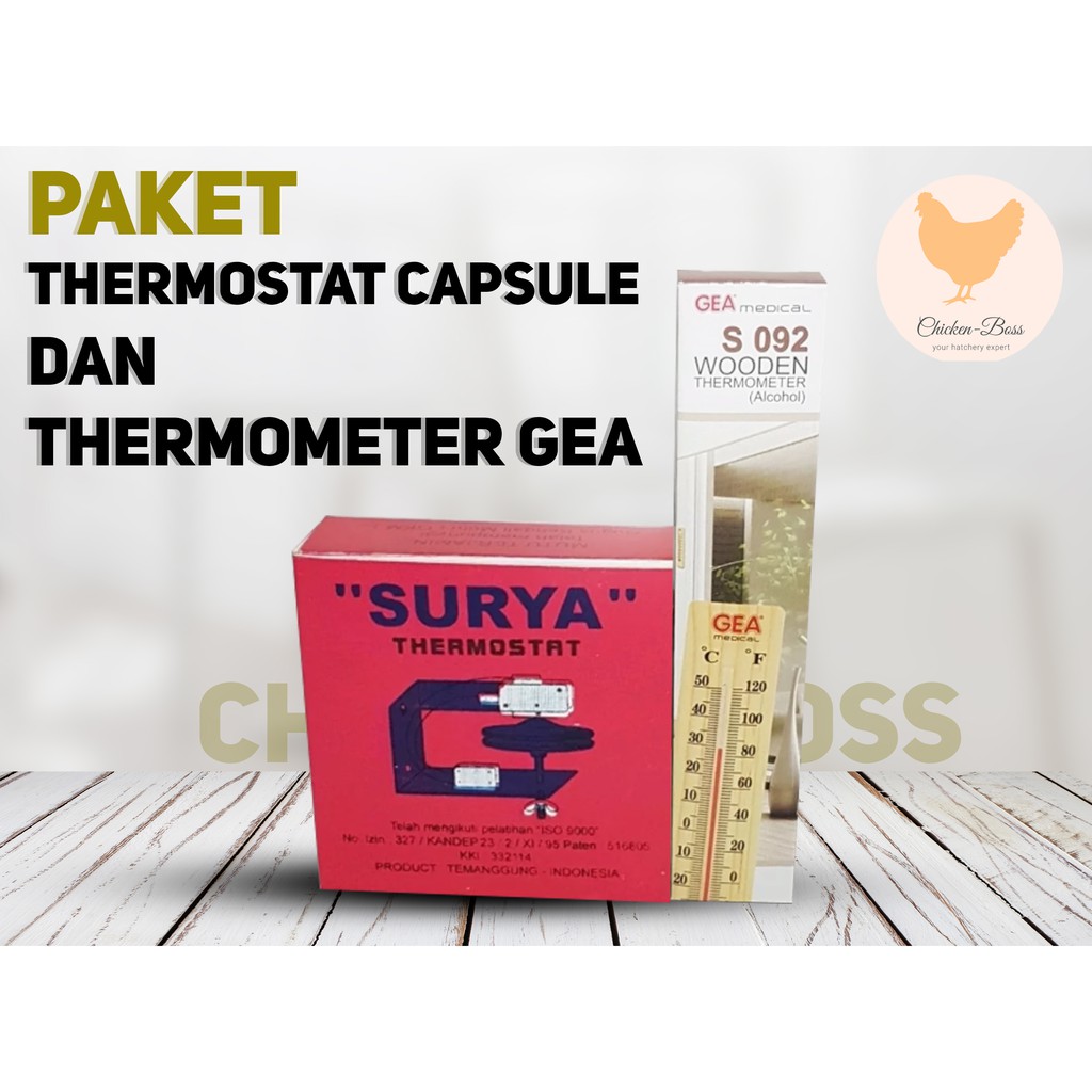 Paket Thermostat Capsule dan Thermometer Termostat Kapsul Termometer untuk Mesin Tetas Telur