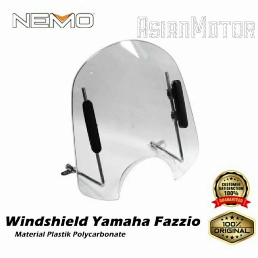 Winshield Visor Hitam Transparan Tipe Alfa Yamaha Fazzio Winsil Pelindung Angin Smoke Bening Original NEMO