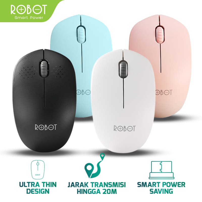 Robot M210 2.4G USB Wireless Optical Mouse garansi robot 1 tahun