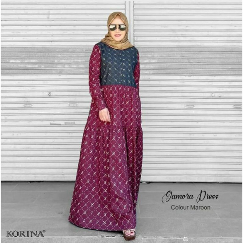 gamora dress maroon by korina