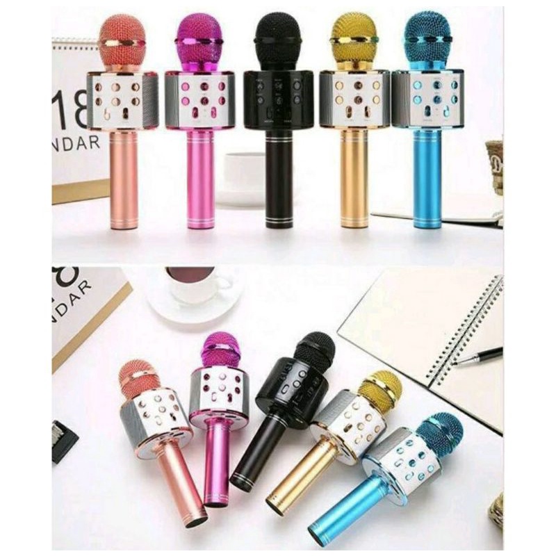 Mic Karaoke WS858 Bluetooth Microphone Speaker KTV Mic Bluetooth WS 858 Smule Karaoke Portable WS-858 Wster