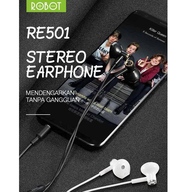 ROBOT RE501 / RE601 Headset Earphone (Garansi 1 Tahun)