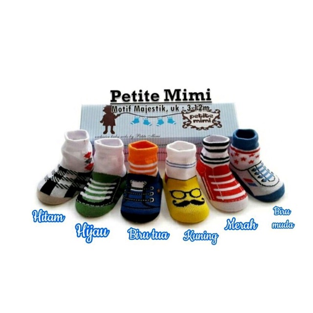 Petite mimi kaos kaki baby boy isi 6 size 0-12 bulan