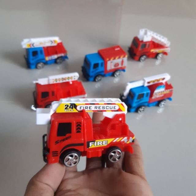 Mainan Set Mobil Pemadam Kebakaran - Diecast Fire Rescue Truk Car Anak