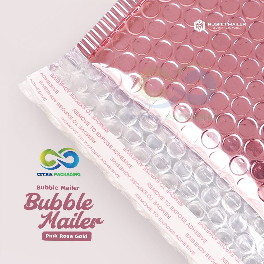 AMPLOP BUBBLE - BUBBLE MAILER PINK ROSE GOLD u/ PACKING PENGIRIMAN ONLINE SHOP