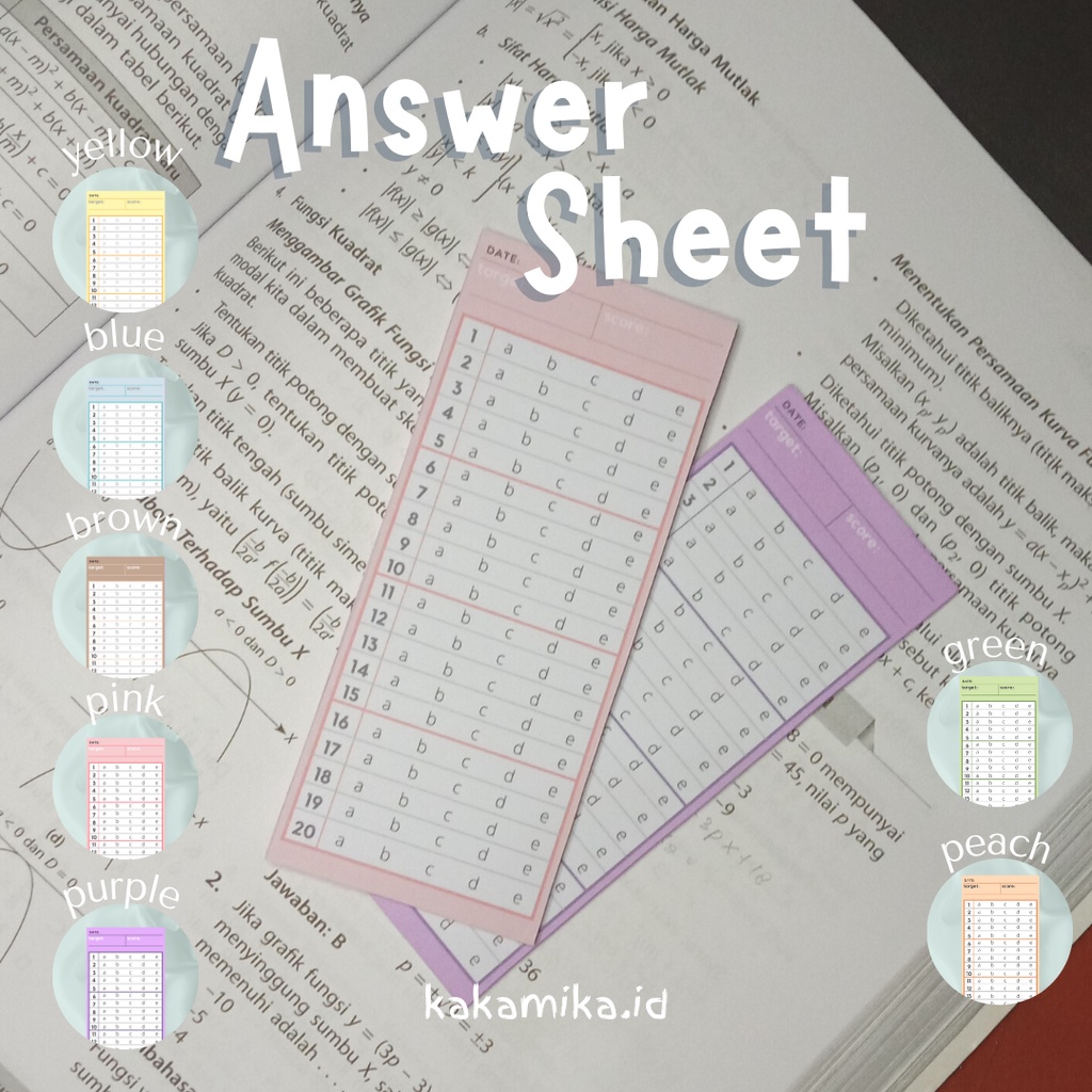 

Memo Pad/Note Pad Aesthetic-Answer Sheet ( bisa COD )