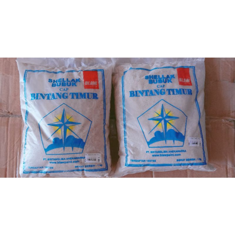 SHELLAC / SIRLAK / SERLAK BUBUK POLITUR PERNIS CAP BINTANG TIMUR 1 KG