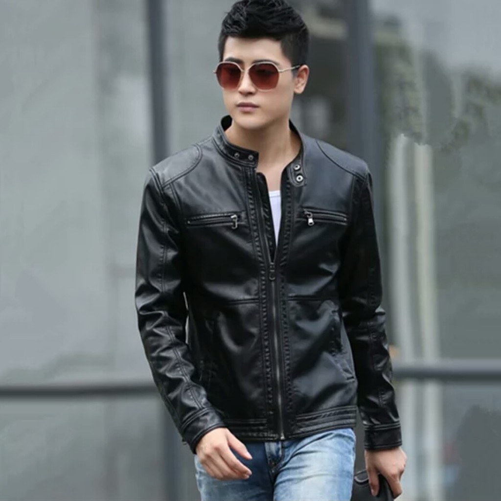 Jaket Kulit Pria Vector Motor Korea