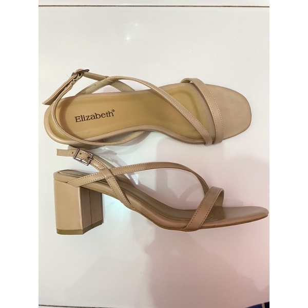 sepatu sandal / heels / hak tahu / sepatu tali nude ELIZABETH