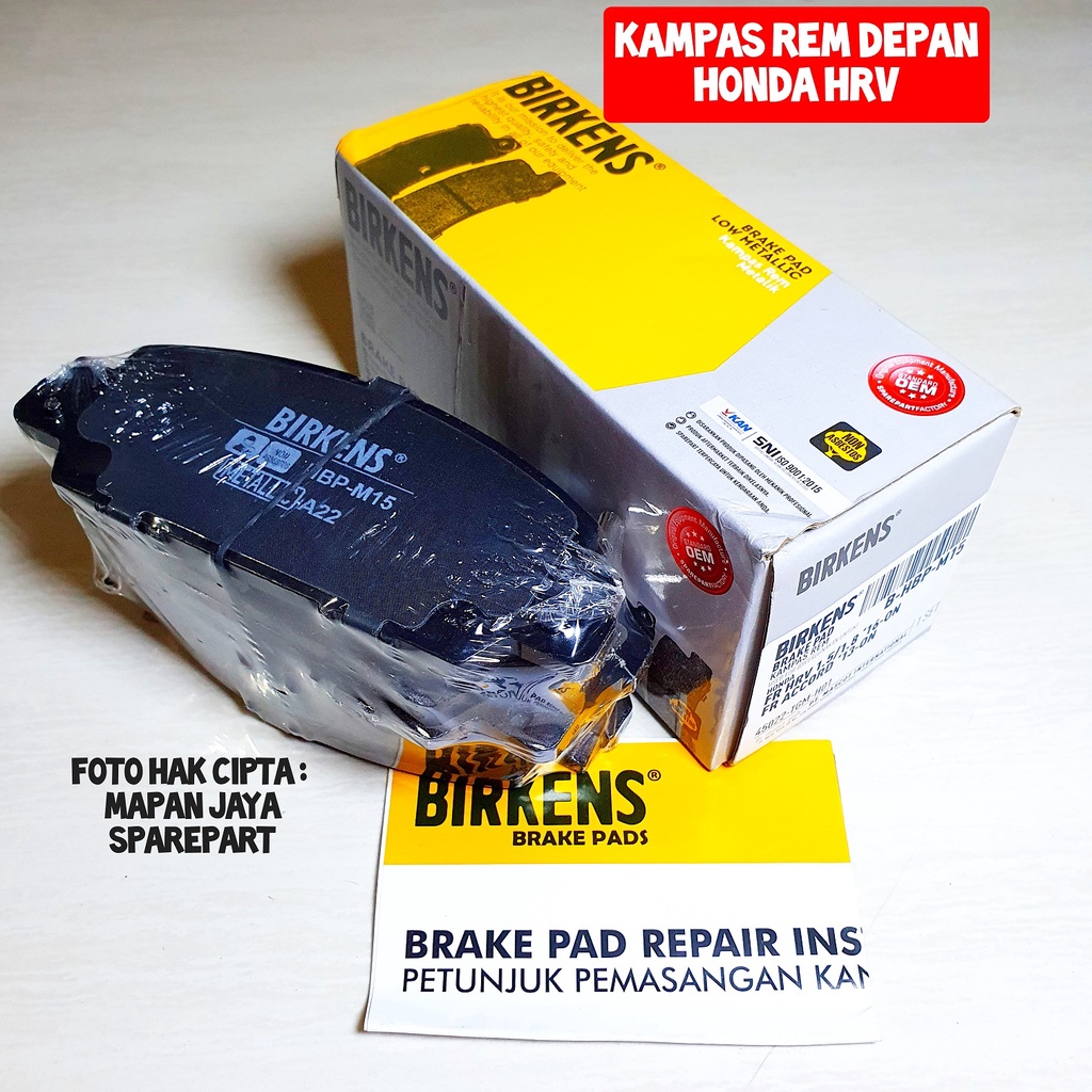 BIRKENS BRAKE PAD - KAMPAS REM DEPAN HRV / HR-V / ACCORD 2013