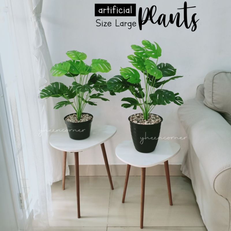 Artificial Plants Monstera Palm Banana Fiddle Leaf Tree / Pohon Pisang / Pohon Palem / Pohon Ketapang Biola /  Monstera Artifisial Size Large