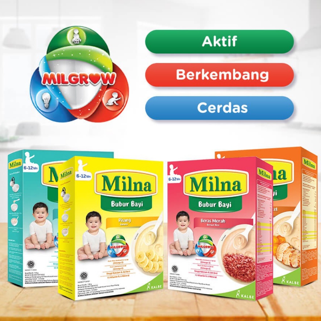 Milna Bubur Bayi 6-12M 8-12M makanan MPASI baby Makassar