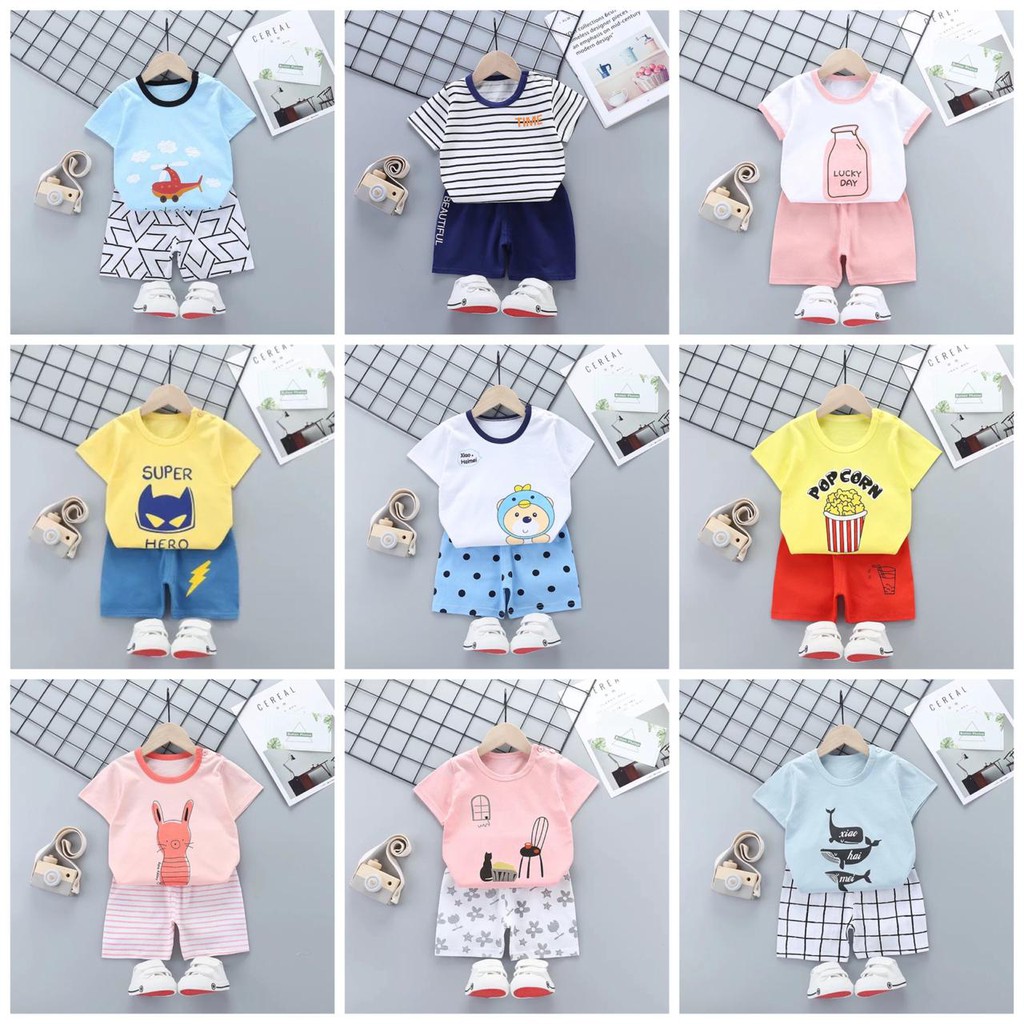 SETELAN PENDEK / Baju Bayi / Baju Anak / Setelan Anak Bayi Lucu Dan