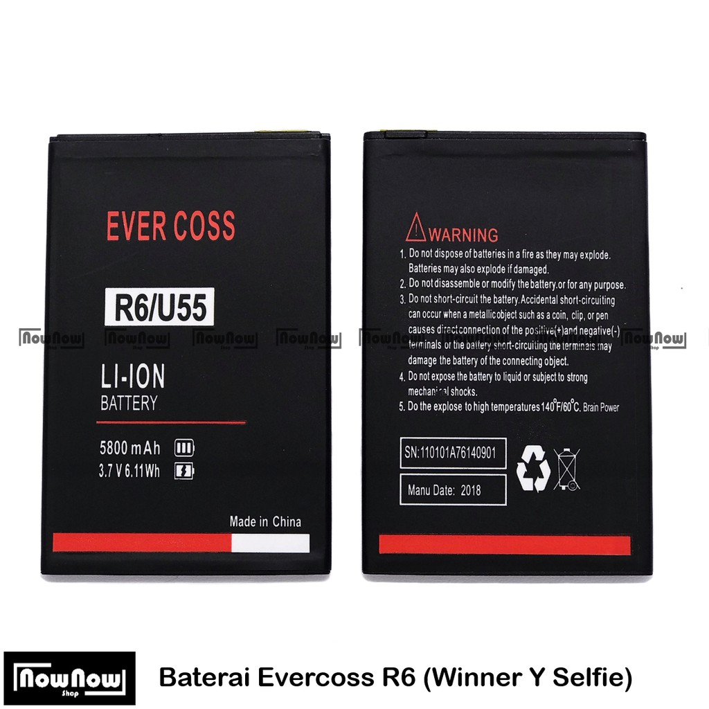 Baterai Evercoss R6 Winner Y Selfie Original Double Power Batre Batrai Battery HP