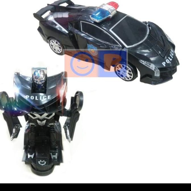 mainan anak laki laki /mainan mobilan /mobil transformer - Hitam Polisi
