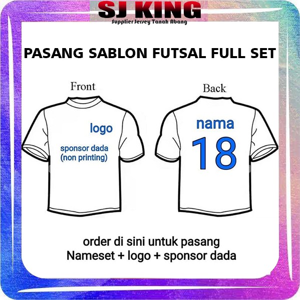 FULLSET PASANG NAMA SPONSOR  LOGO CLUB BAJU  BOLA  SETELAN 