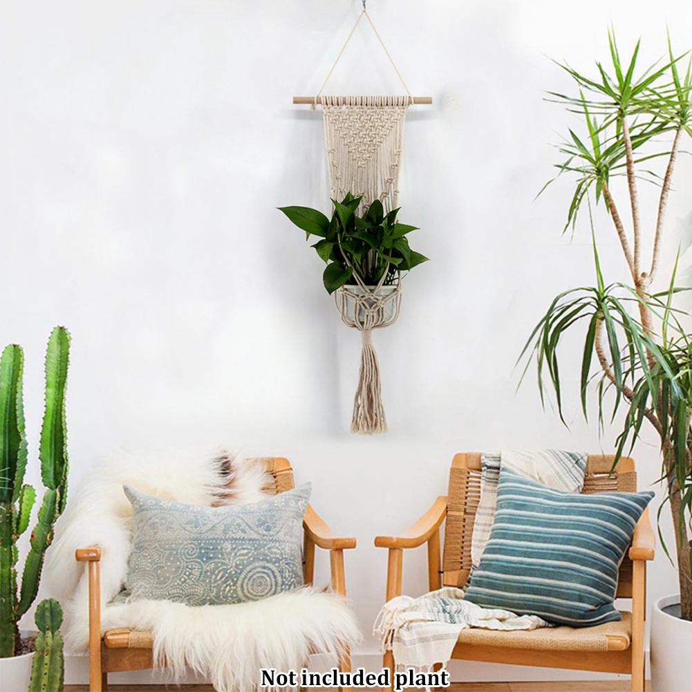 Gantungan Tali Rajut Macrame dengan Kantung Holder Pot Gantungan Tali Rajut Macrame dengan Kantung Holder Pot