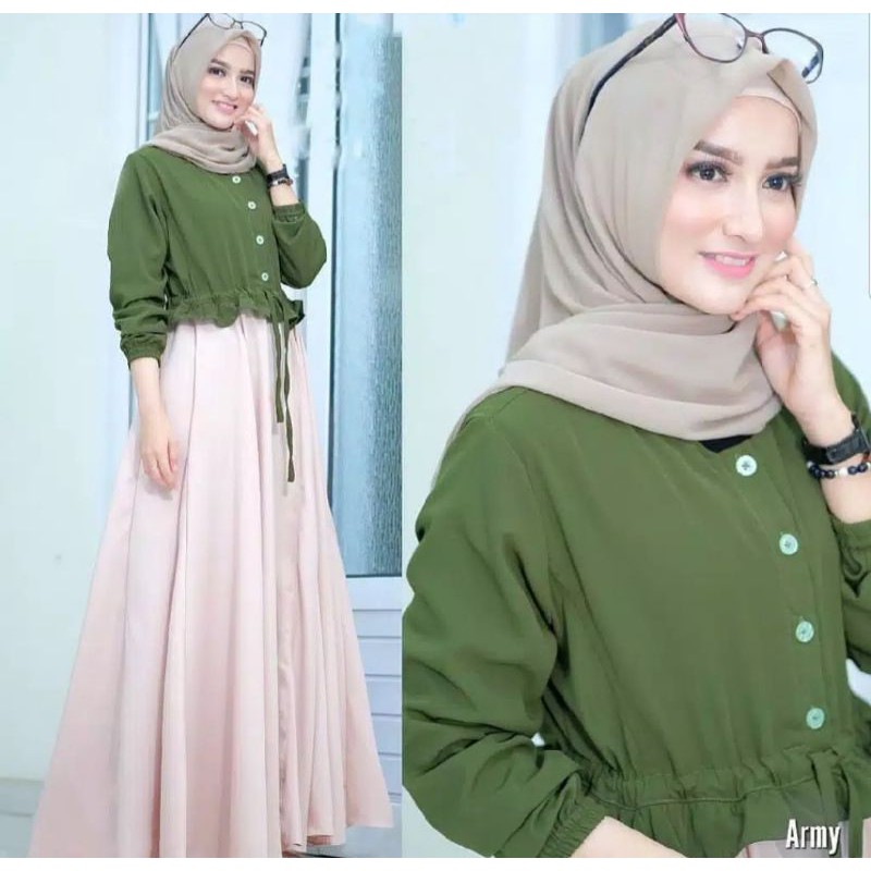 Anjani dress baju gamis pakaian wanita dress fashion muslim