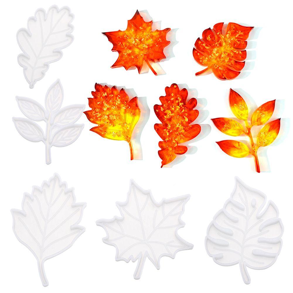 Solighter Resin Coaster Cetakan DIY Casting Maple Leaf Alat Membuat Perhiasan Coaster Mould