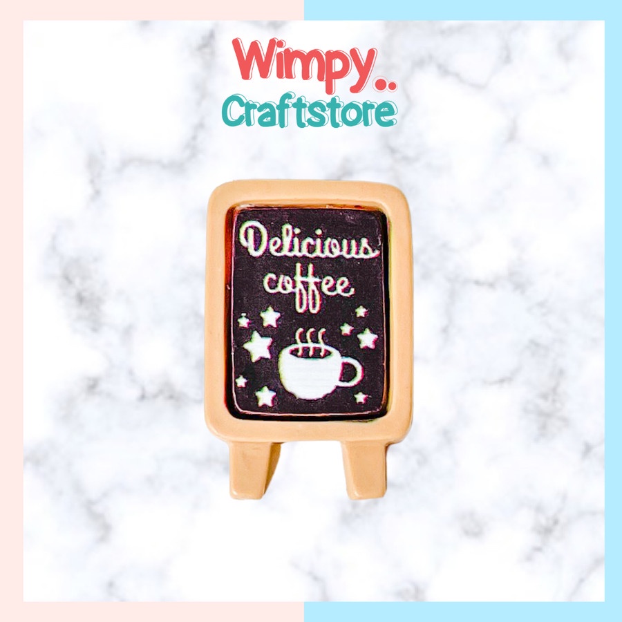 Miniature Papan Kopi Dekorasi Terrarium Diorama Rumah Boneka Barbie