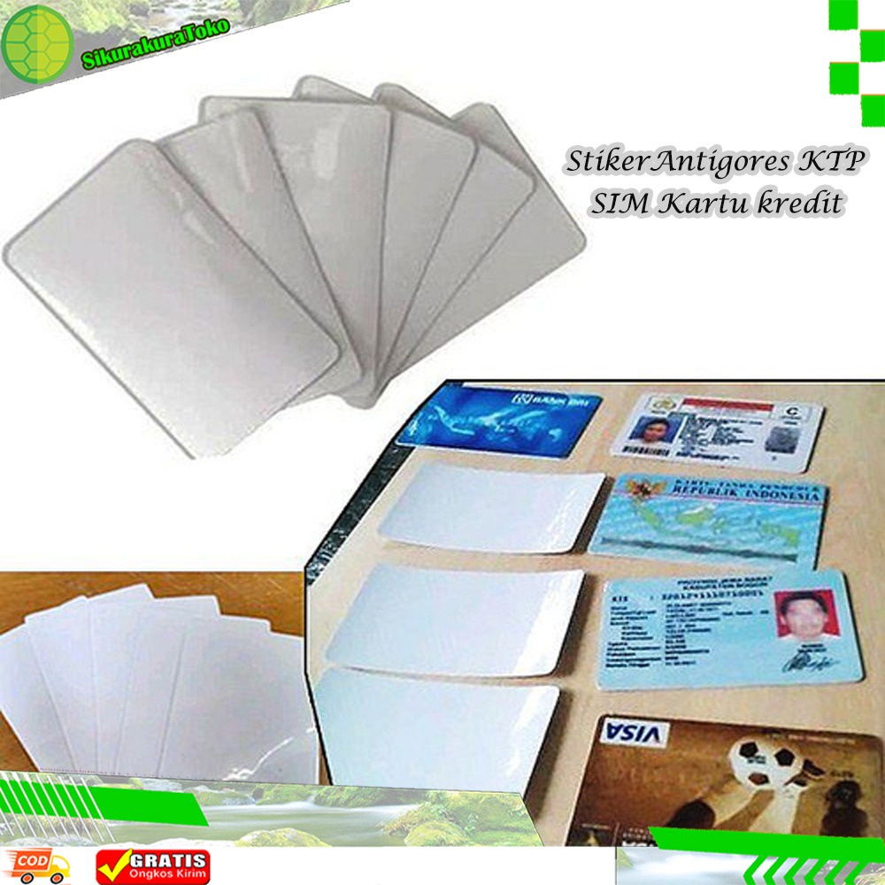 (SKR) Stiker Anti Gores Laminating KTP SIM Kartu Kredit Credit Card ATM Lem Praktis Bisa pasang sendiri