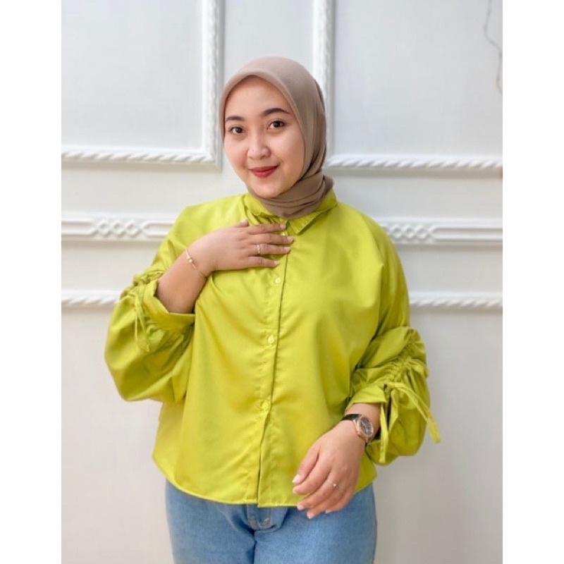 Monic Top Blouse Serut Katun Toyobo Rona Blouse Crop Wanita