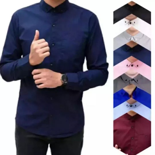 Kemeja Polos Pria Lengan Panjang Distro Best Seller, kemeja pria lengan panjang / premium distro baju motif surfing flanel polos formal casual