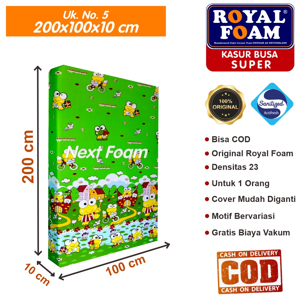 Kasur Busa Royal Foam Ukuran No 5 200x100x10 cm Tebal 10 cm D23 ORIGINAL