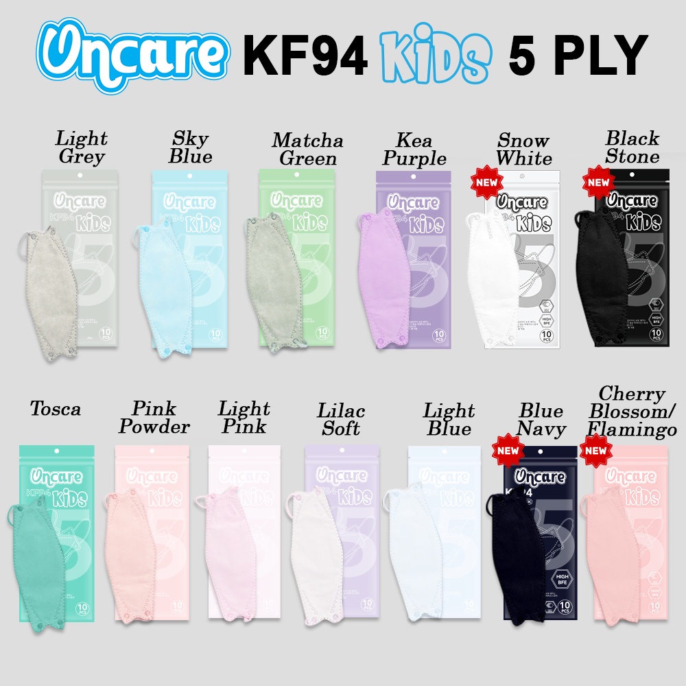 Masker KF94 5 ply ANAK Tebal ONCARE WARNA PREMIUM Korea isi 10 pcs Disposable Mask