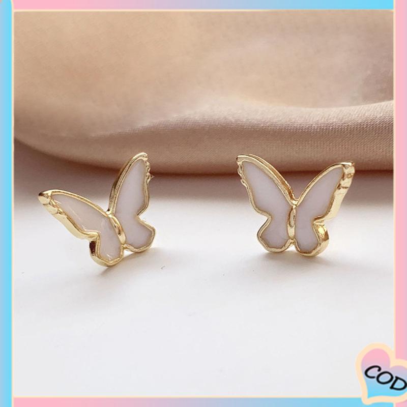 COD❤️ Anting kupu-kupu super peri manis klip telinga kecil yang cocok untuk semua-A.one