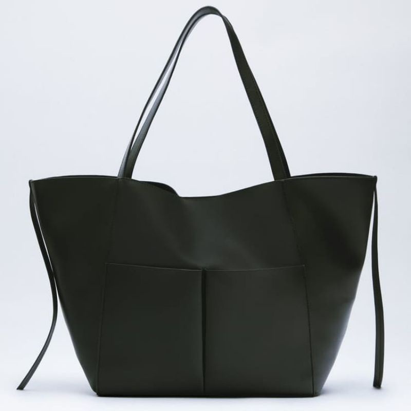 ZRA SOFT TOTE BAG WITH POCKETS