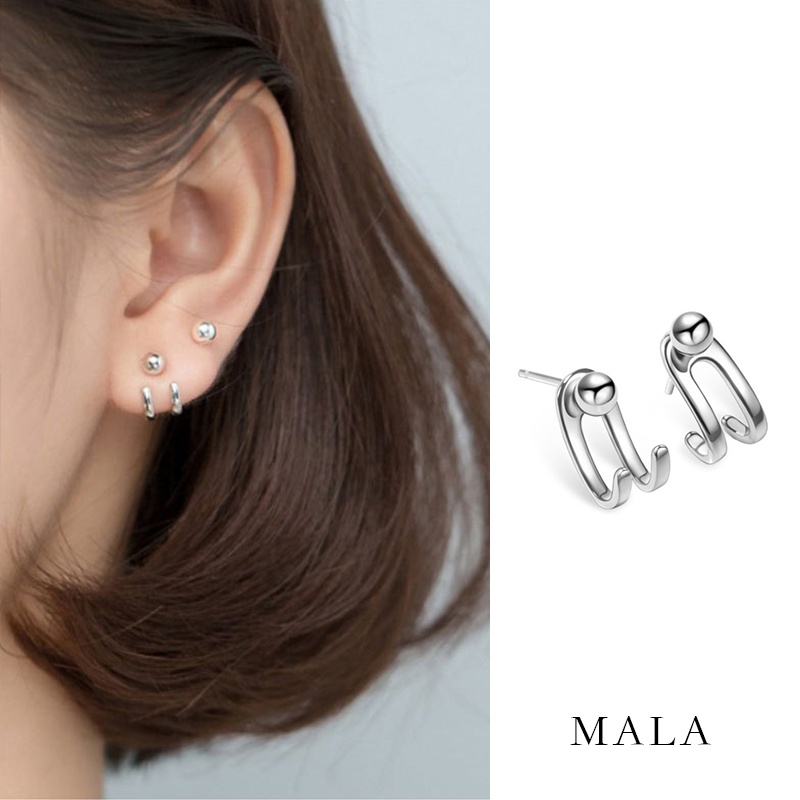 Anting Tusuk Silver Simple Gaya Korea Dapat Dilepas Untuk Wanita