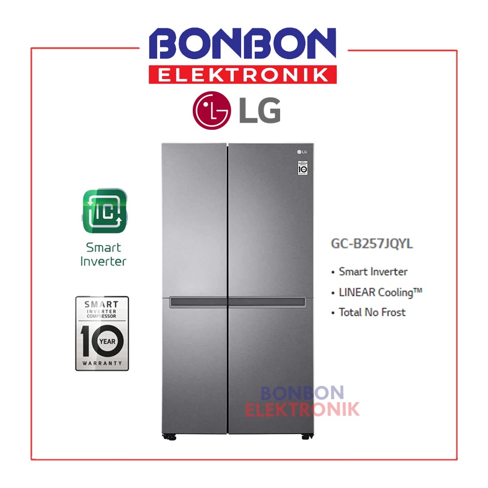 LG Kulkas Side By Side Smart Inverter GC-B257JQYL UltraSleek Door 643L