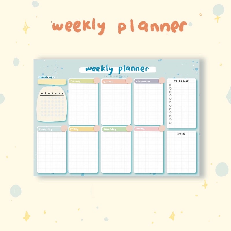 

Aesthetic Weekly Planner A3 (FREE SPIDOL WIPE CLEAN)