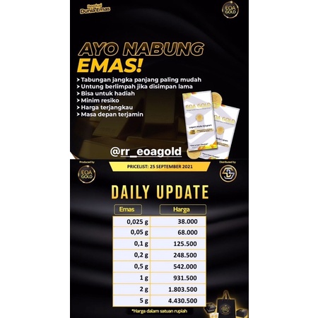 EOA GOLD 0,025GRAM DAN 0,05GRAM