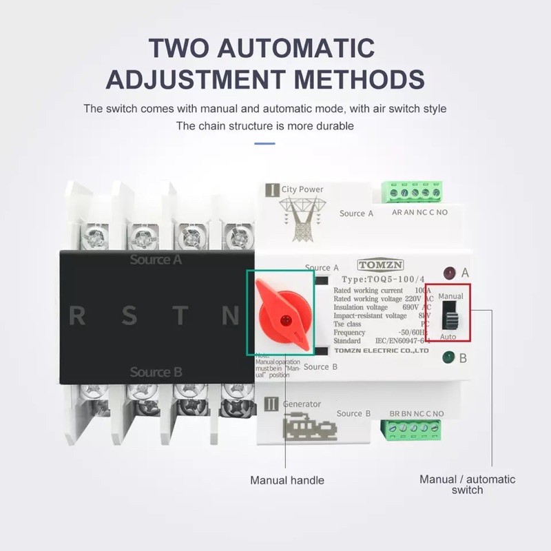 Automatic Transfer Switch 4P 63A 230V MCB Tipe Dual Power ATS